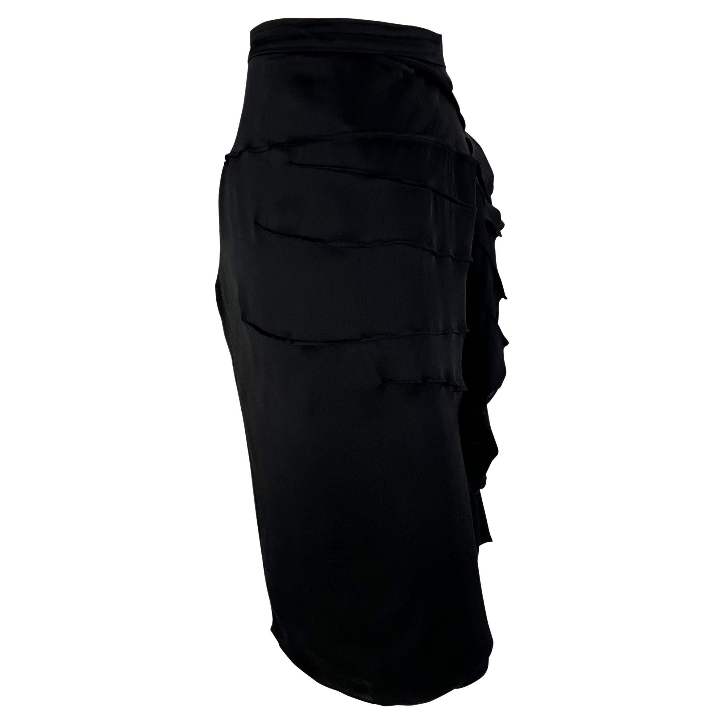 P/E 2003 Yves Saint Laurent by Tom Ford Gonna a balze in seta con accenti floreali in vendita 3