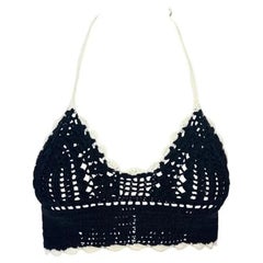 S/S 2004 Chanel by Karl Lagerfeld Bralette dos nu en crochet noir