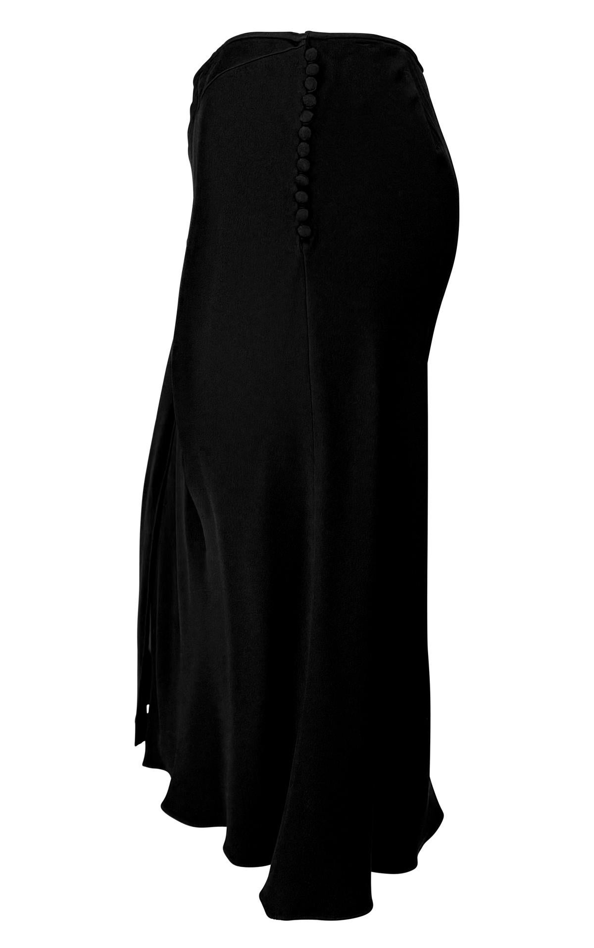 S/S 2004 Christian Dior by John Galliano Black Satin Rhinestone Brooch Skirt For Sale 2