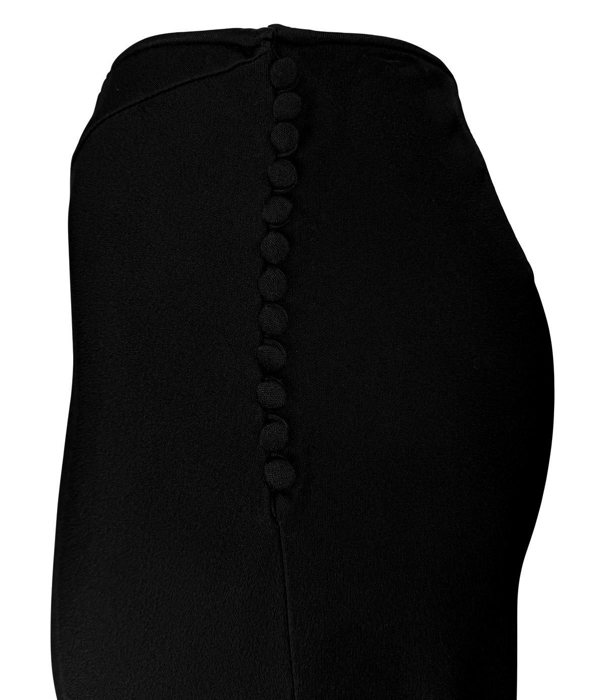 S/S 2004 Christian Dior by John Galliano Black Satin Rhinestone Brooch Skirt For Sale 3