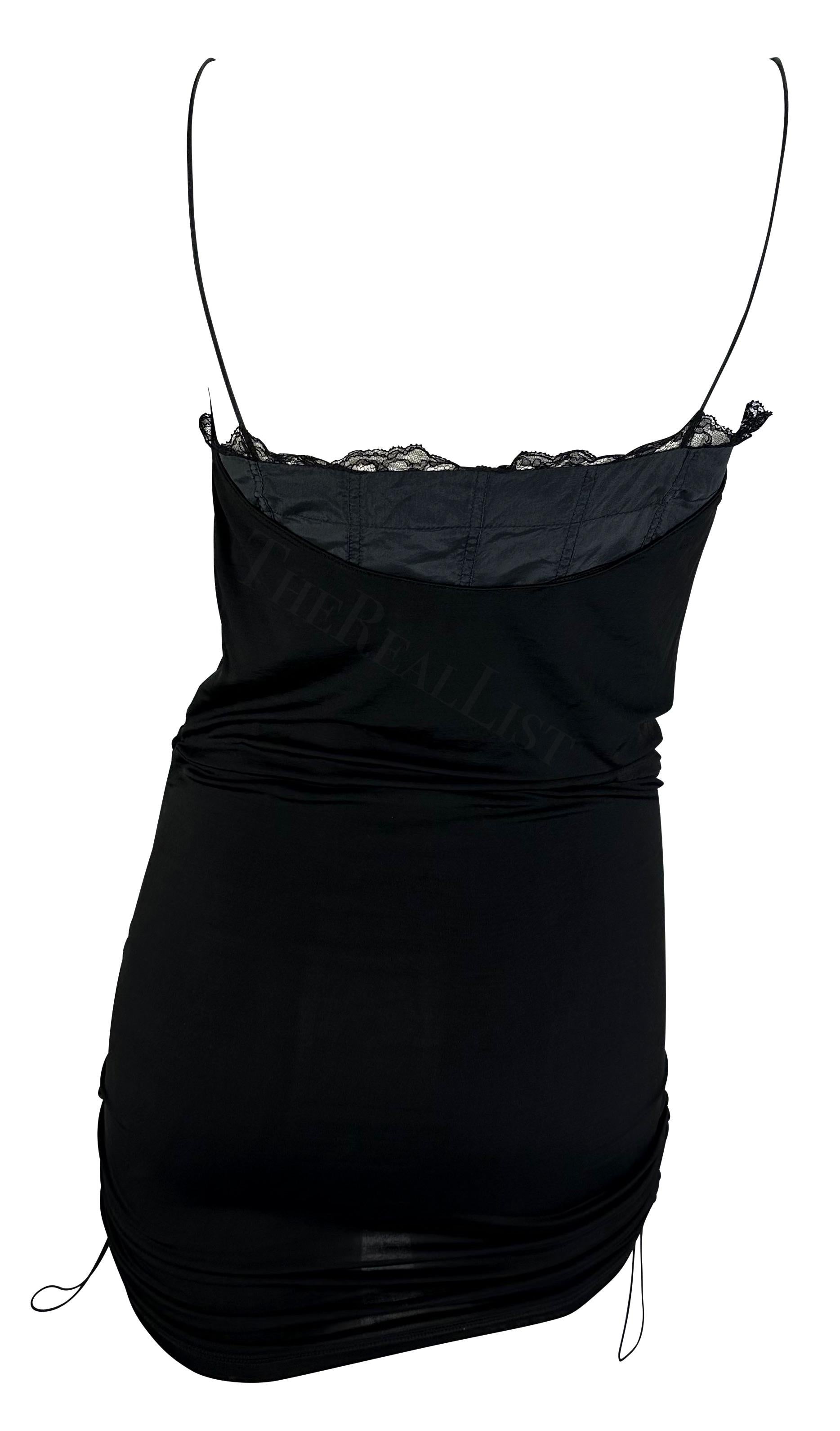 S/S 2004 Christian Dior by John Galliano Lace Up Cowl Halter Black Bodycon Dress Pour femmes en vente