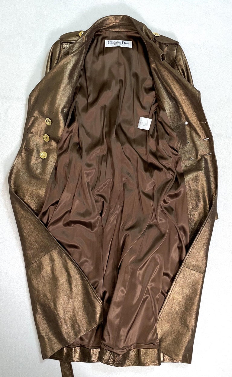 S/S 2004 Christian Dior by John Galliano Runway Bronze Metallic Leather ...