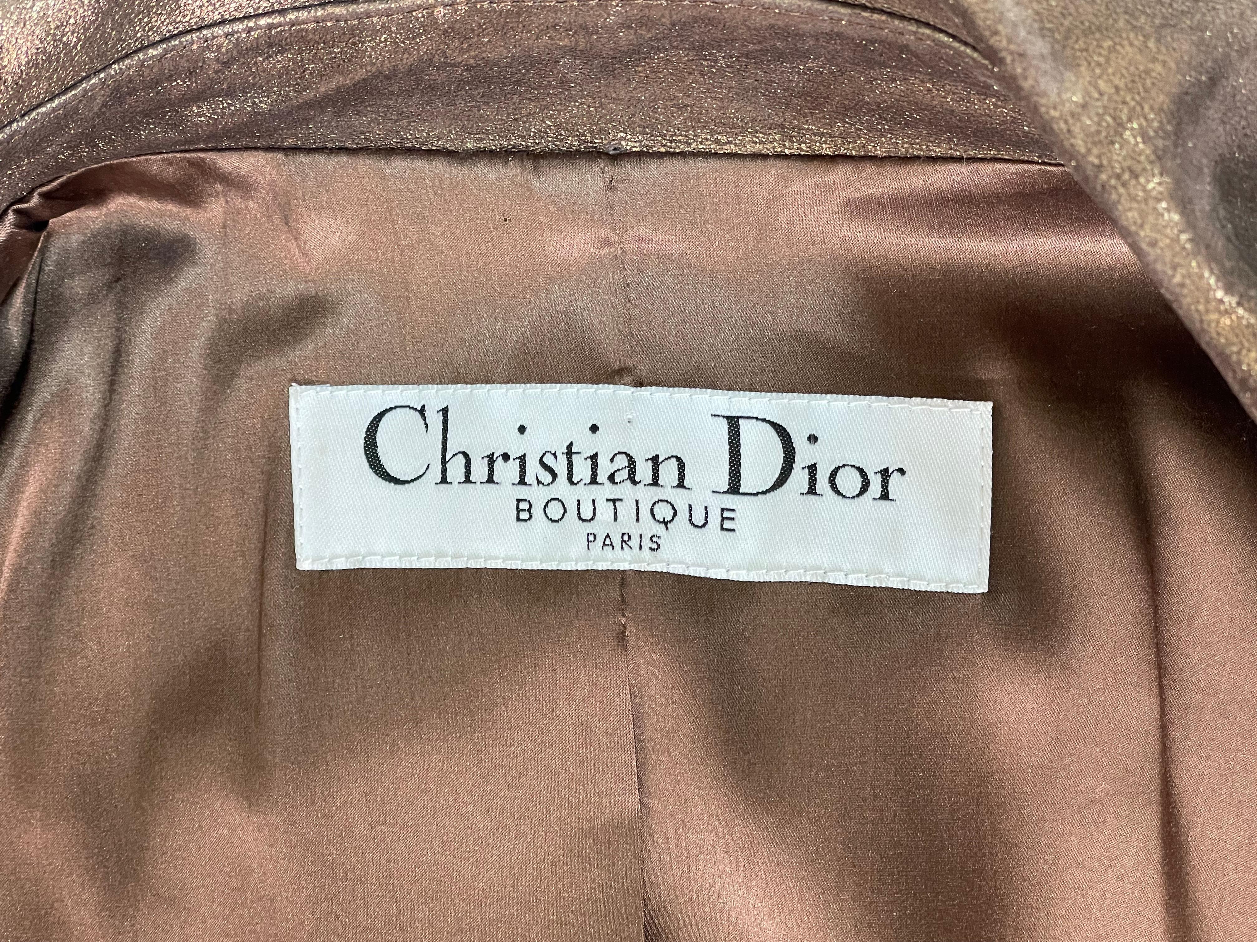 Manteau en cuir bronze métallisé défilé Christian Dior par John Galliano, P/E 2004 3