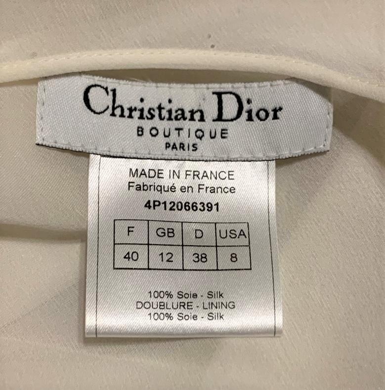 S/S 2004 Christian Dior by John Galliano Sheer Ivory Silk Slip Maxi Dress In Good Condition In Yukon, OK