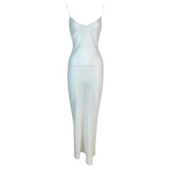 S/S 2004 Christian Dior by John Galliano Sheer Ivory Silk Slip Maxi Dress