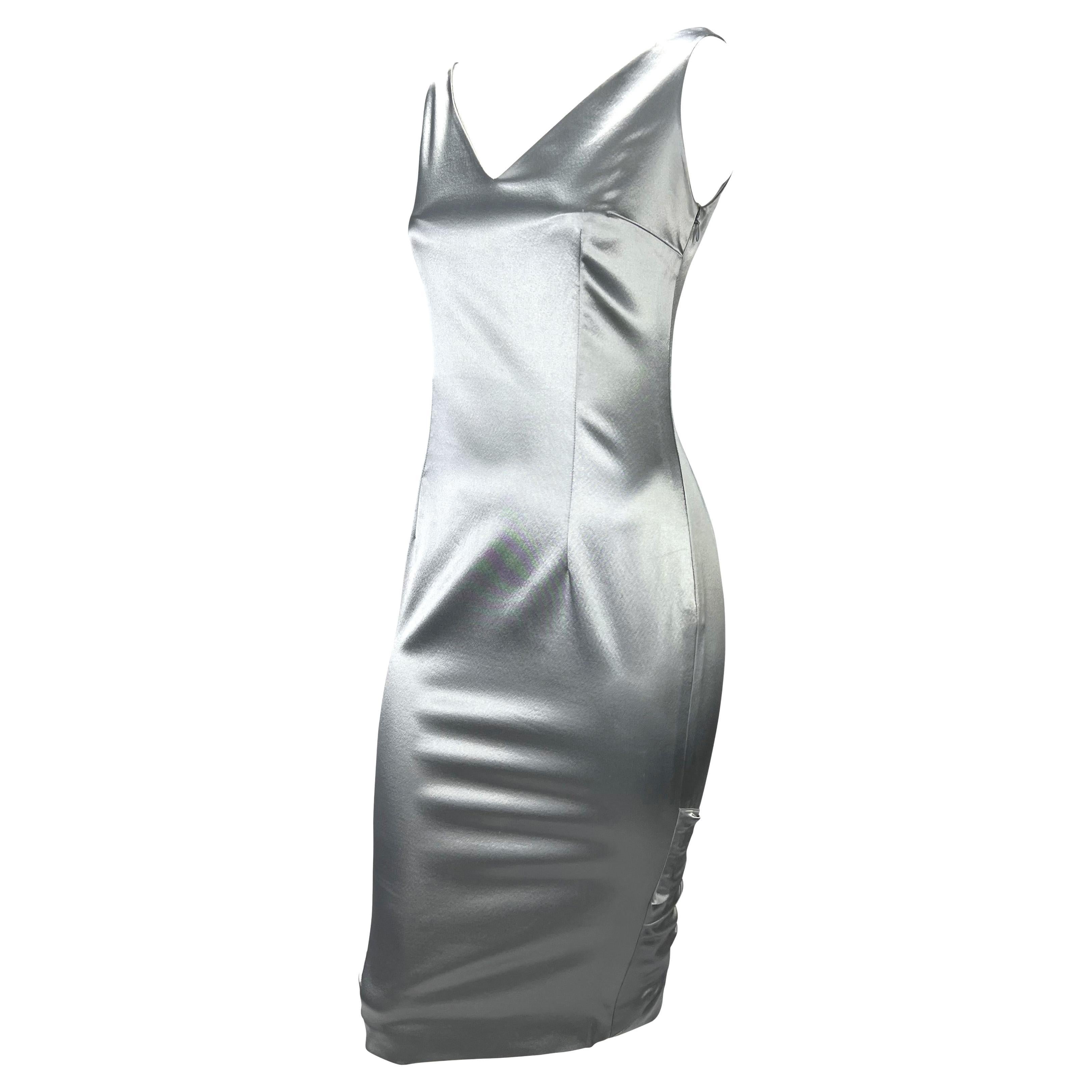 silver tube dress