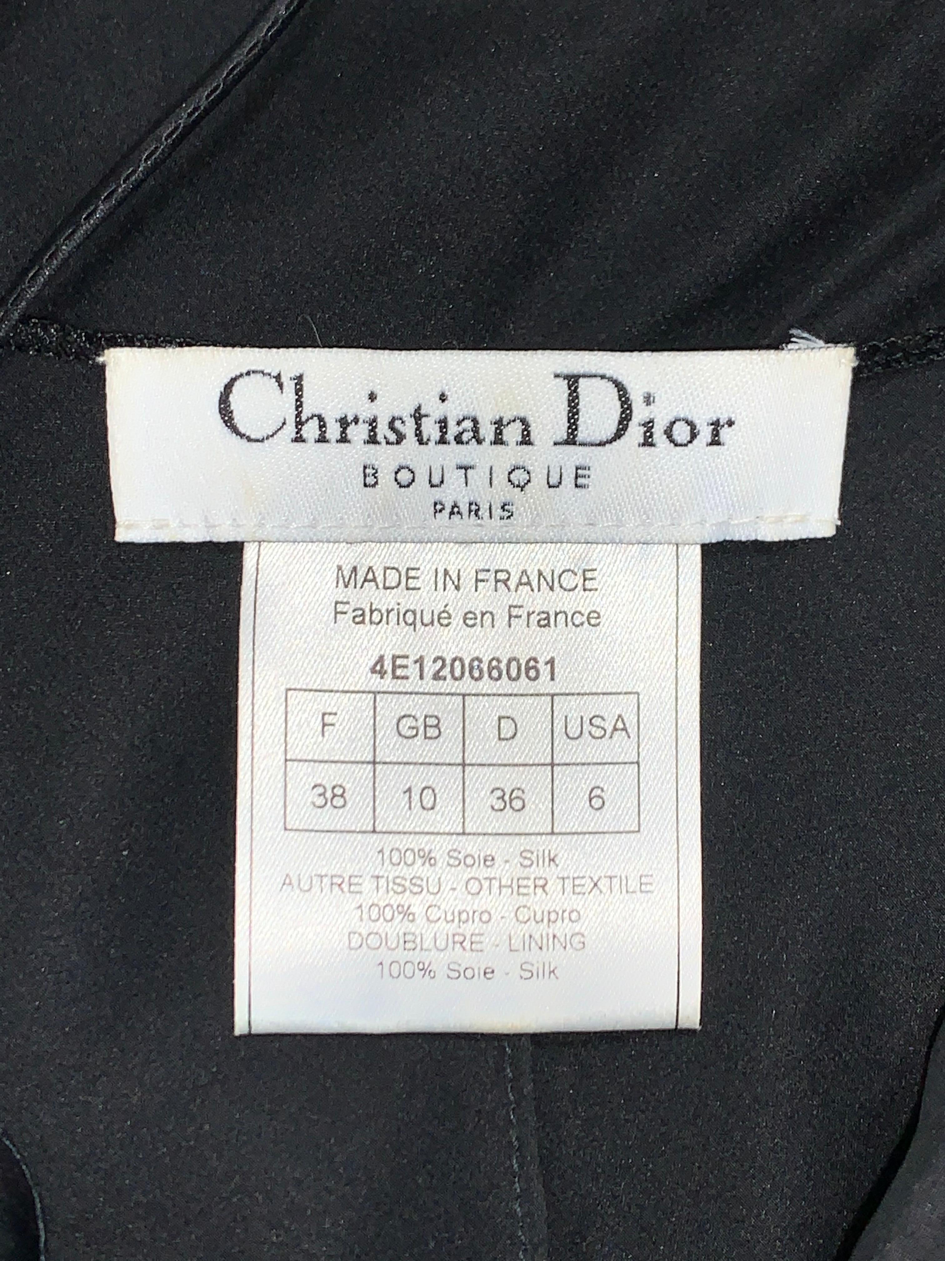 Women's S/S 2004 Christian Dior John Galliano Black 20's Style Drop Waist Silk Dress