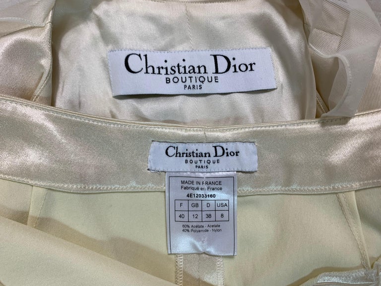 S/S 2004 Christian Dior John Galliano Ivory Satin Tulle Plunging Skirt ...