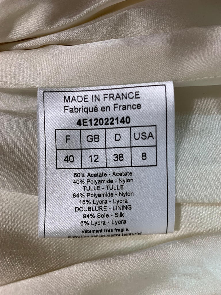 S/S 2004 Christian Dior John Galliano Ivory Satin Tulle Plunging Skirt ...