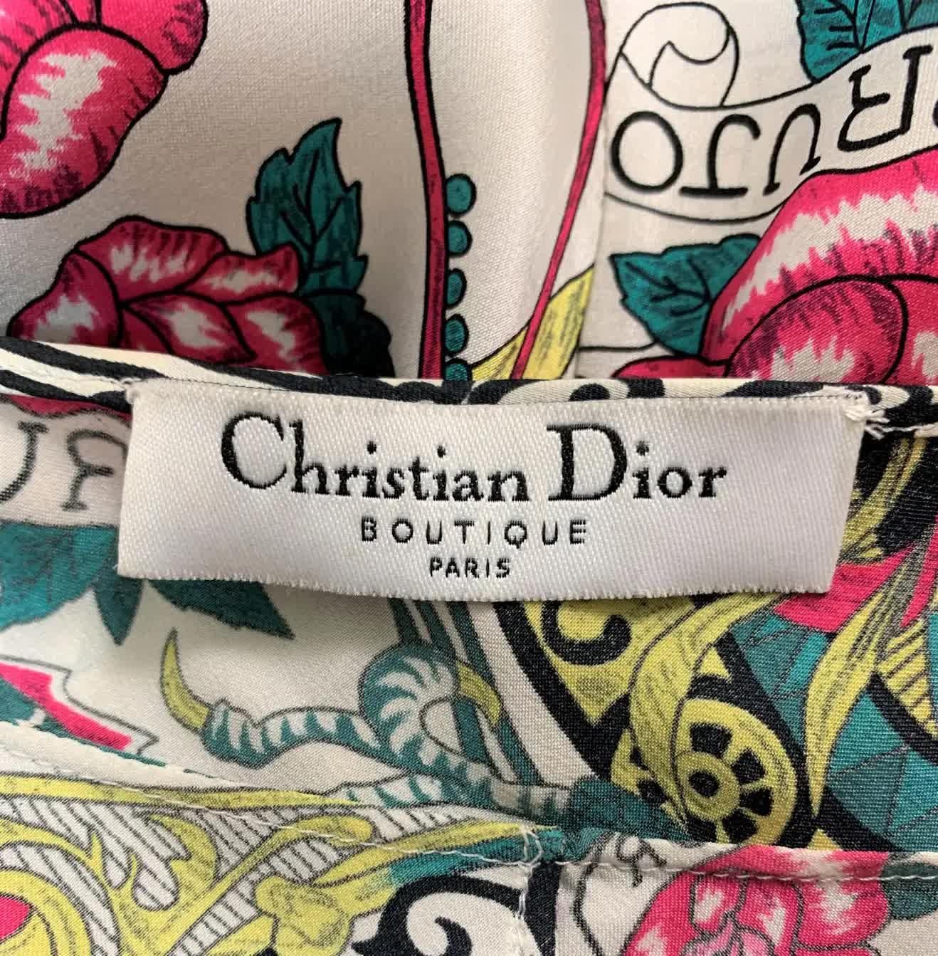 Gray S/S 2004 Christian Dior John Galliano Silk Tattoo Slip Dress