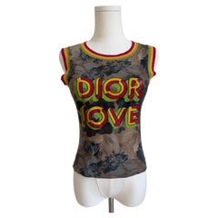 S/S 2004 “Dior Love” Camouflage Rasta Tank Top