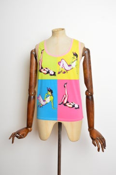S/S 2004 Donatella Versace Pop art print colourful Tank Top - Vest