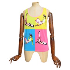 S/S 2004 Donatella Versace Pop art print colourful Tank Top - Vest