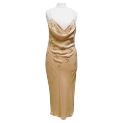 John Galliano for Christian Dior crystal embellished nude dress