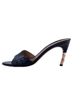 S/S 2004 Gucci by Tom Ford Black Alligator Bamboo Sandal 4" Heel