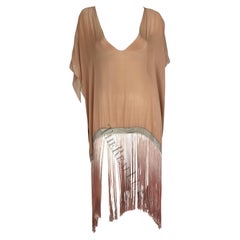 S/S 2004 Gucci by Tom Ford Chain Link Peach Ombré Fringe Kaftan Cover Up 