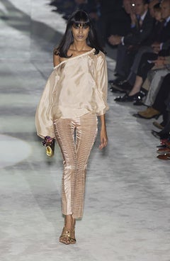 S/S 2004 Gucci by Tom Ford Nude Silk Pants Size 42 NWT