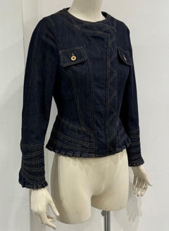 S/S 2004 Gucci by Tom Ford paneled biker denim jacket