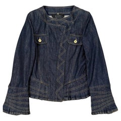 Giacca in denim con pannelli da motociclista Gucci by Tom Ford P/E 2004