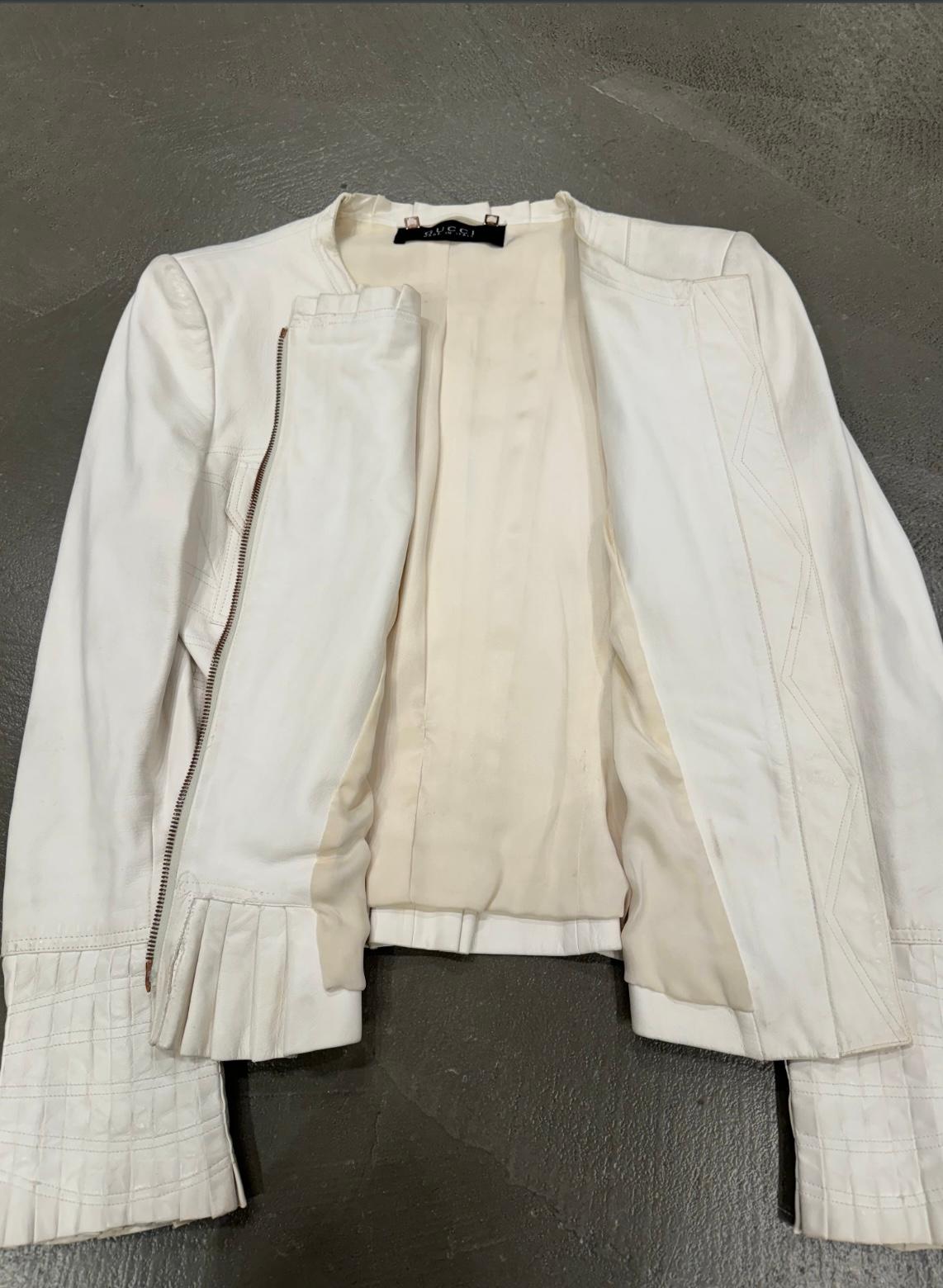 S/S 2004 Gucci by Tom Ford - Veste en cuir à panneaux en vente 6