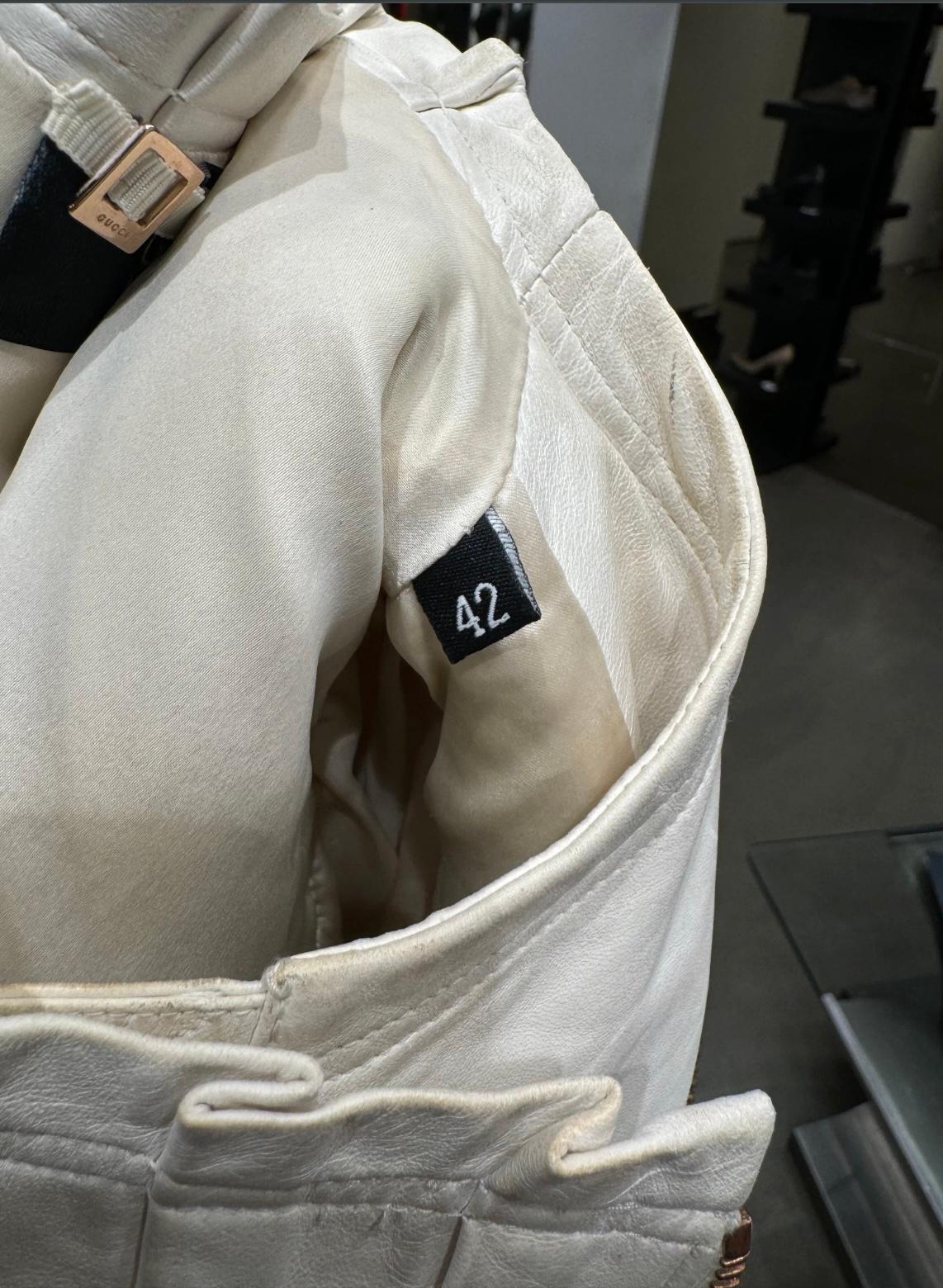 S/S 2004 Gucci by Tom Ford - Veste en cuir à panneaux en vente 8