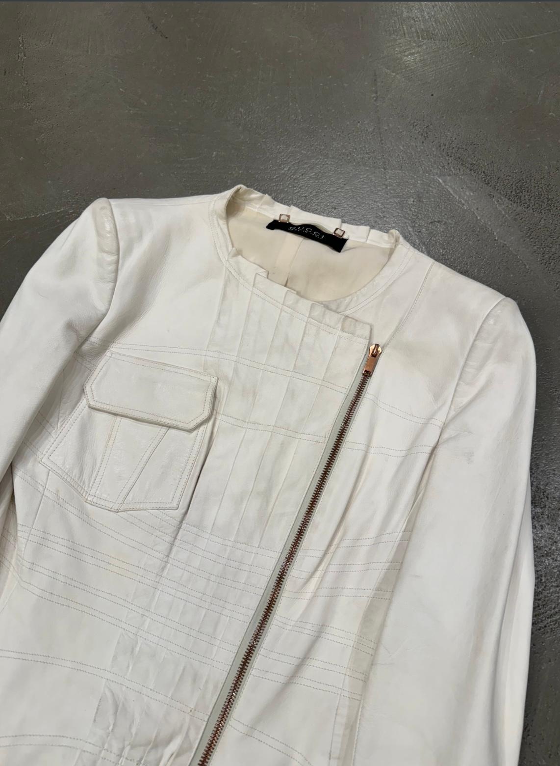 S/S 2004 Gucci by Tom Ford - Veste en cuir à panneaux Pour femmes en vente