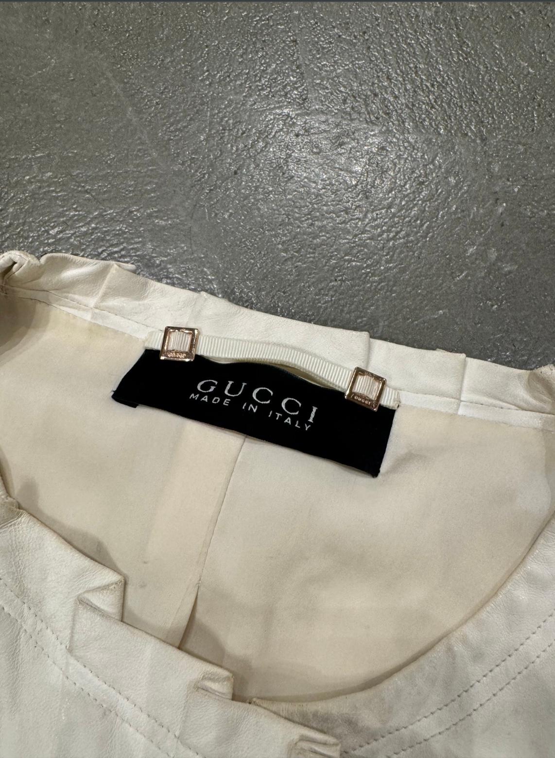 S/S 2004 Gucci by Tom Ford - Veste en cuir à panneaux en vente 4