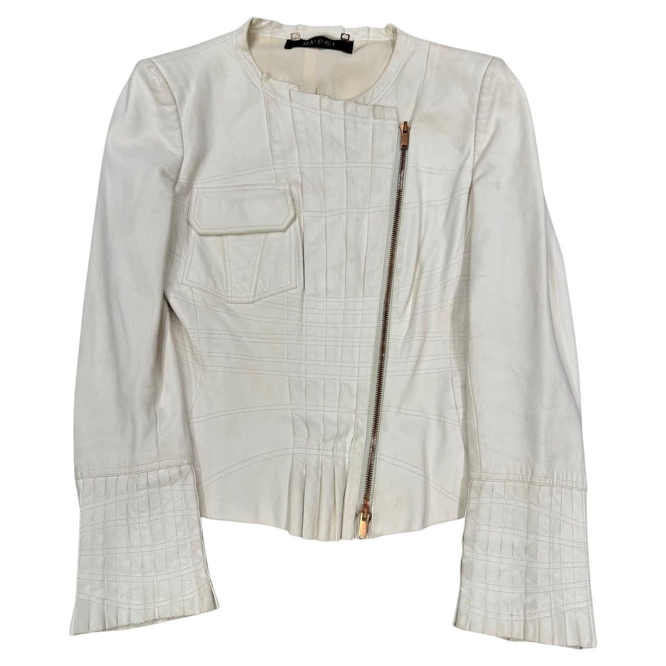 S/S 2004 Gucci by Tom Ford - Veste en cuir à panneaux en vente