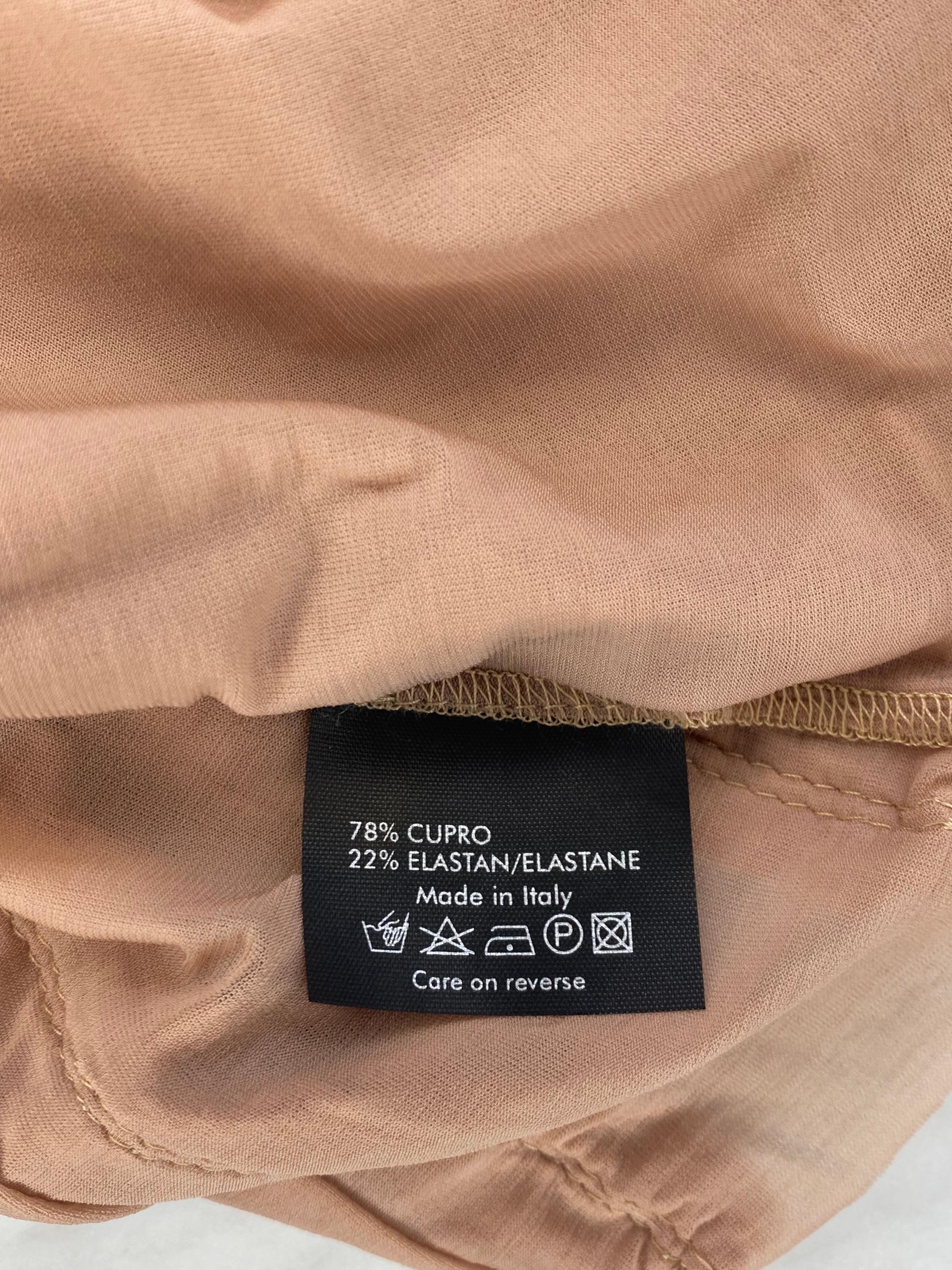 Women's S/S 2004 Gucci by Tom Ford Pleated Blush Sheer Panel Tank Top