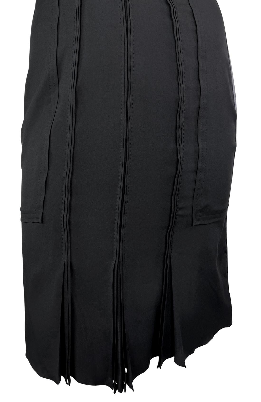 S/S 2004 Gucci by Tom Ford Purple Satin Stripe Panel Sleeveless Black Dress For Sale 4