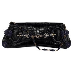 S/S 2004 Gucci for Tom Ford Laufsteg Alligator lila schwarz XL Horsebit Tasche