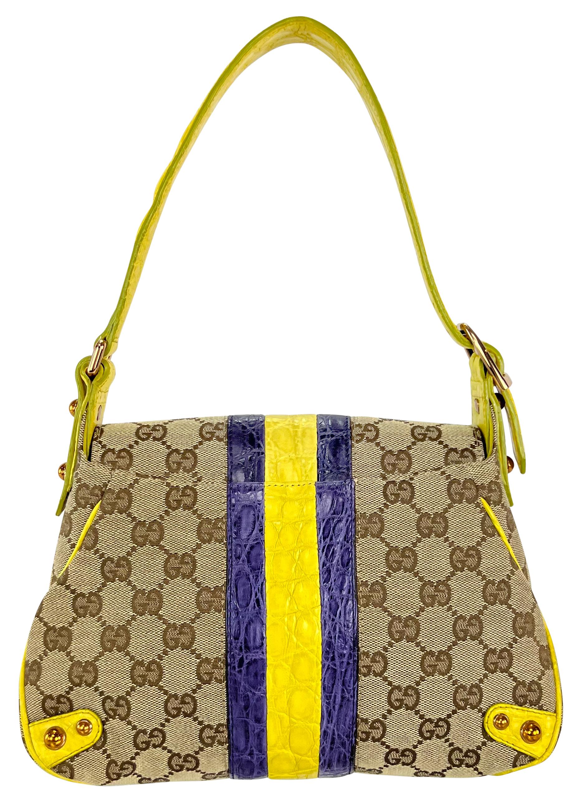 S/S 2004 Gucci by Tom Ford Yellow Alligator Serpent Horsebit Small Shoulder Bag For Sale 5