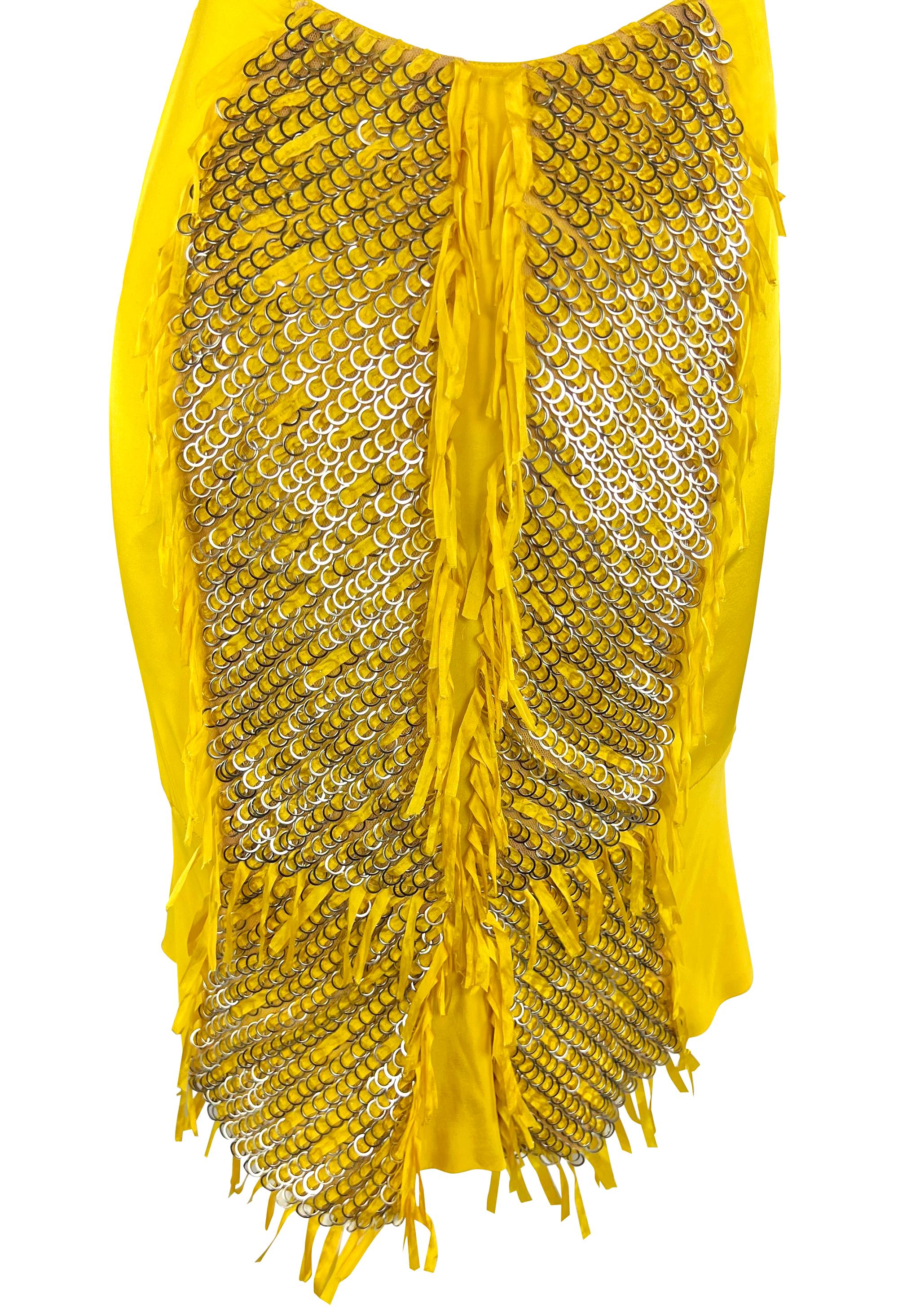 S/S 2004 Gucci by Tom Ford Yellow Strapless Metal Ring Runway Ad Mini Dress en vente 7