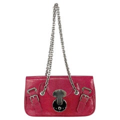 S/S 2004 Ralph Lauren Runway Pink Lizard Skin Chain Flap Shoulder Bag