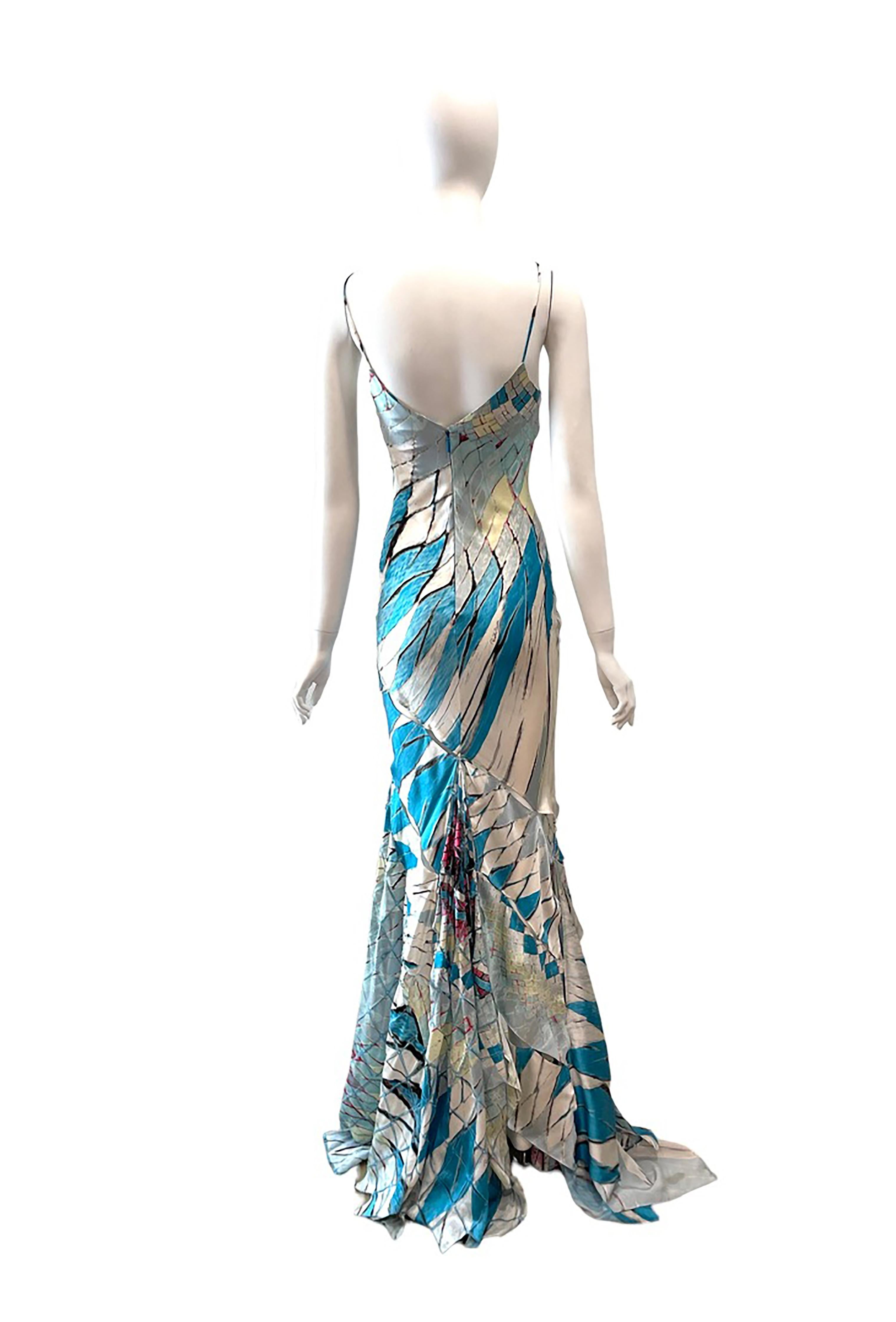 Gray S/S 2004 Roberto Cavalli Cut-Out Gown