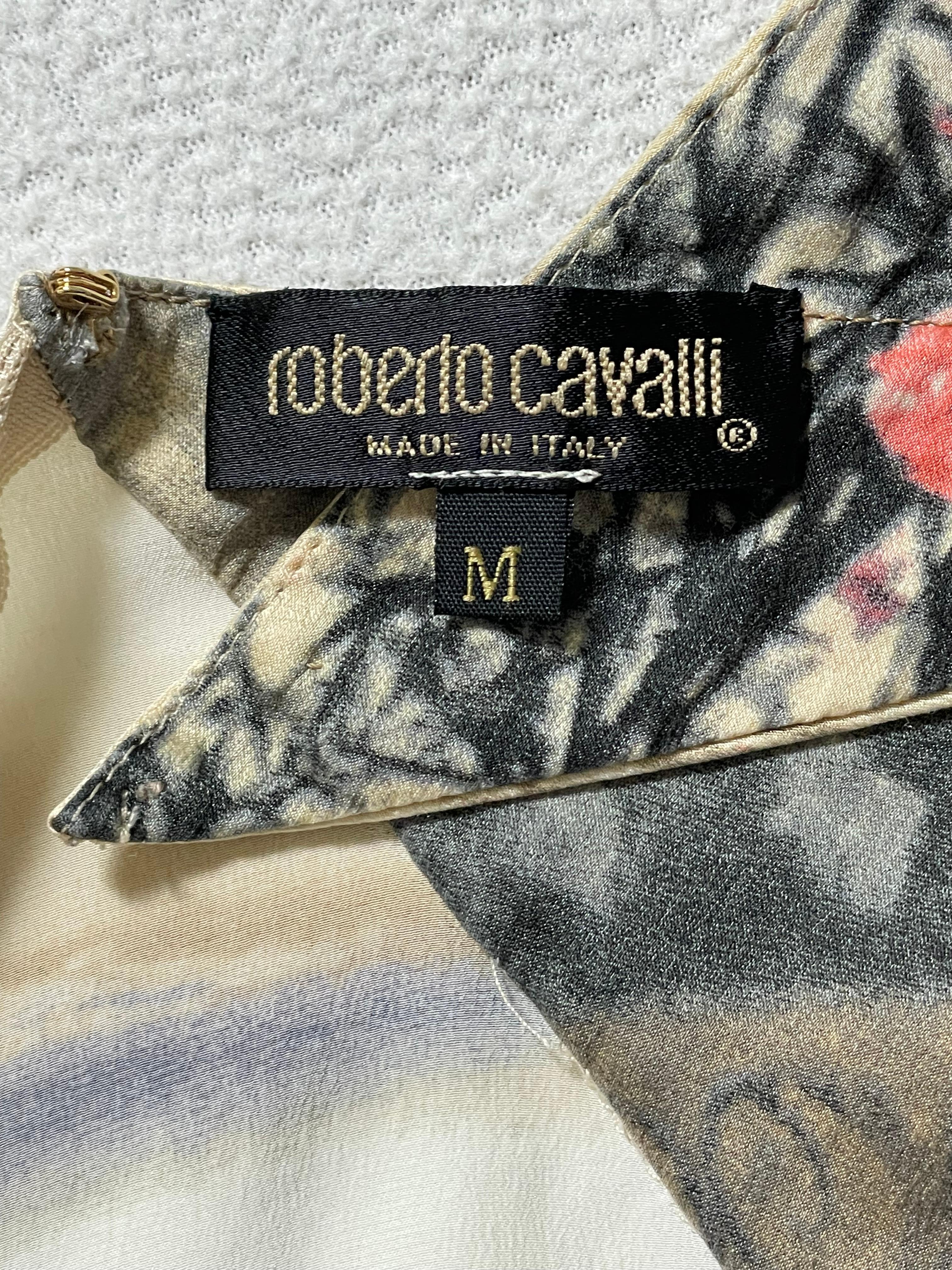 S/S 2004 Roberto Cavalli Runway Cut-Out Silk Mini Dress In Good Condition For Sale In Yukon, OK