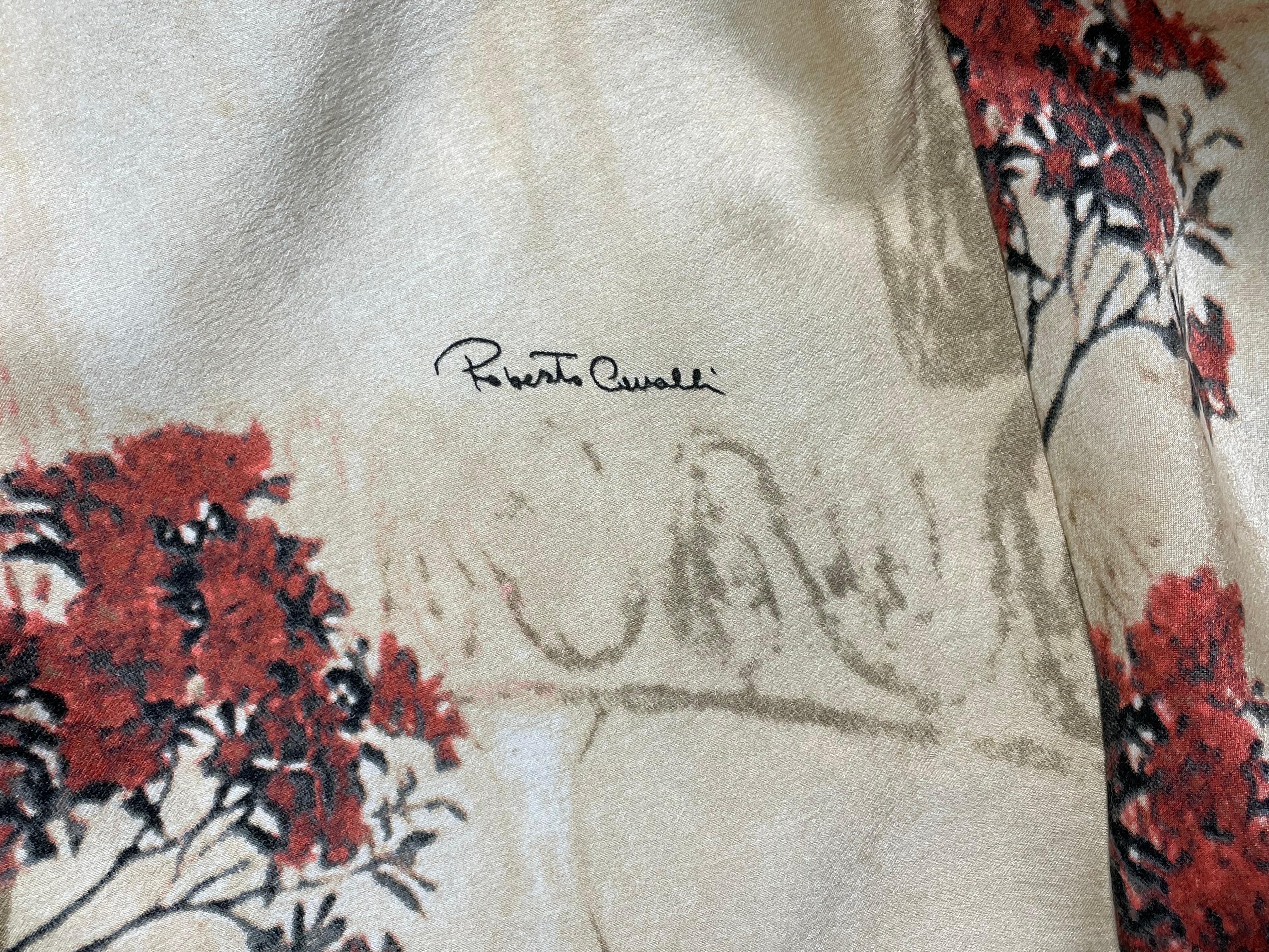 Women's S/S 2004 Roberto Cavalli Runway Cut-Out Silk Mini Dress For Sale