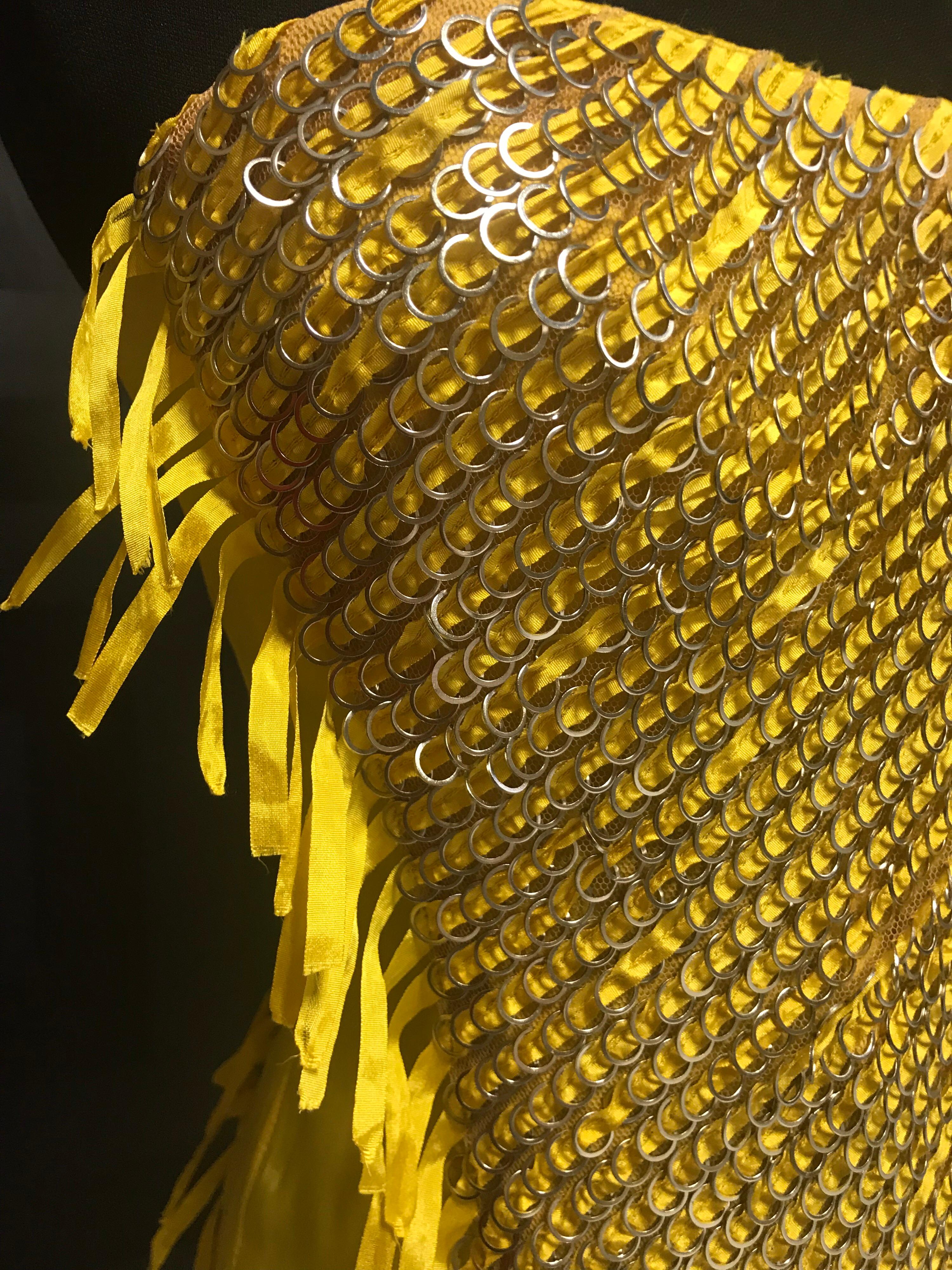Yellow S/S 2004 Tom Ford for Gucci Embellished Silk Dress