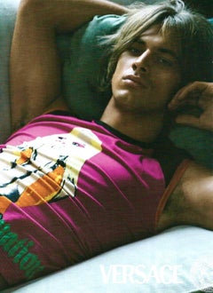 S/S 2004 Versace by Donatella Pink Pop Art Silk Scarf Tassel Blouse