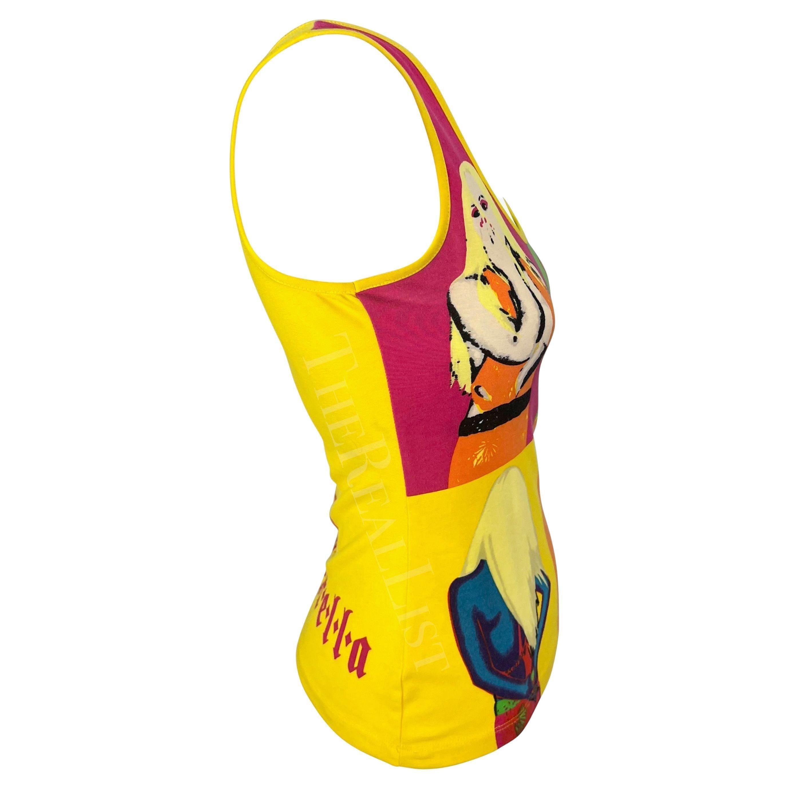 Débardeur stretch S/S 2004 Versace by Donatella Runway Neon Pop-Art Warhol en vente 2