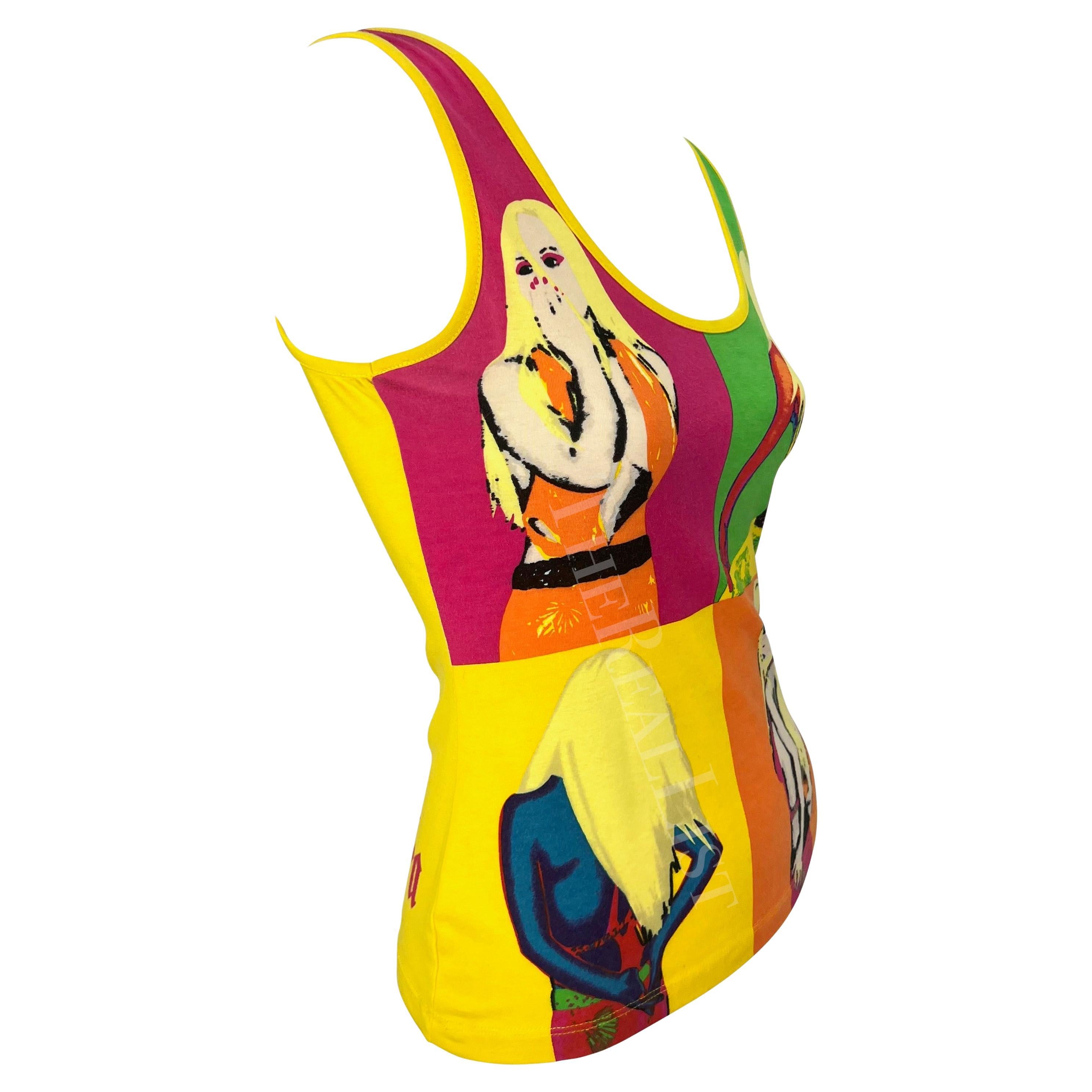 Canotta elasticizzata Neon Pop-Art Warhol della collezione P/E 2004 Versace by Donatella Versace in vendita 4