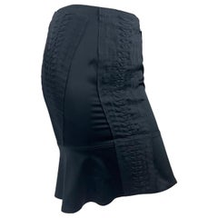 S/S 2004 Vintage Tom Ford for Gucci Runway Black Pleated Silk Skirt Size 40 NWT