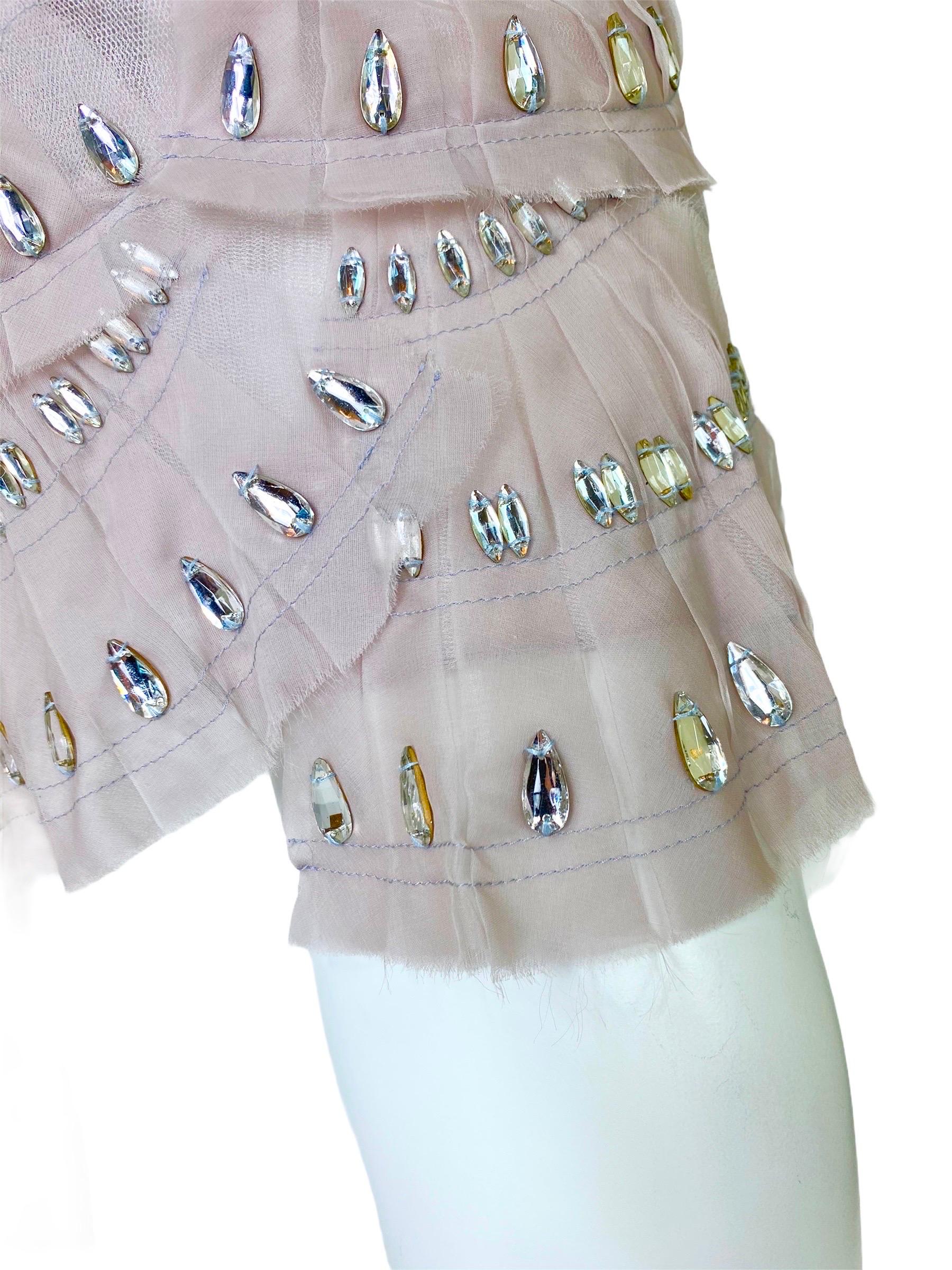 Women's S/S 2004 Vintage Tom Ford for Gucci Runway Crystal Embellished Skirt Size 40 NWT For Sale
