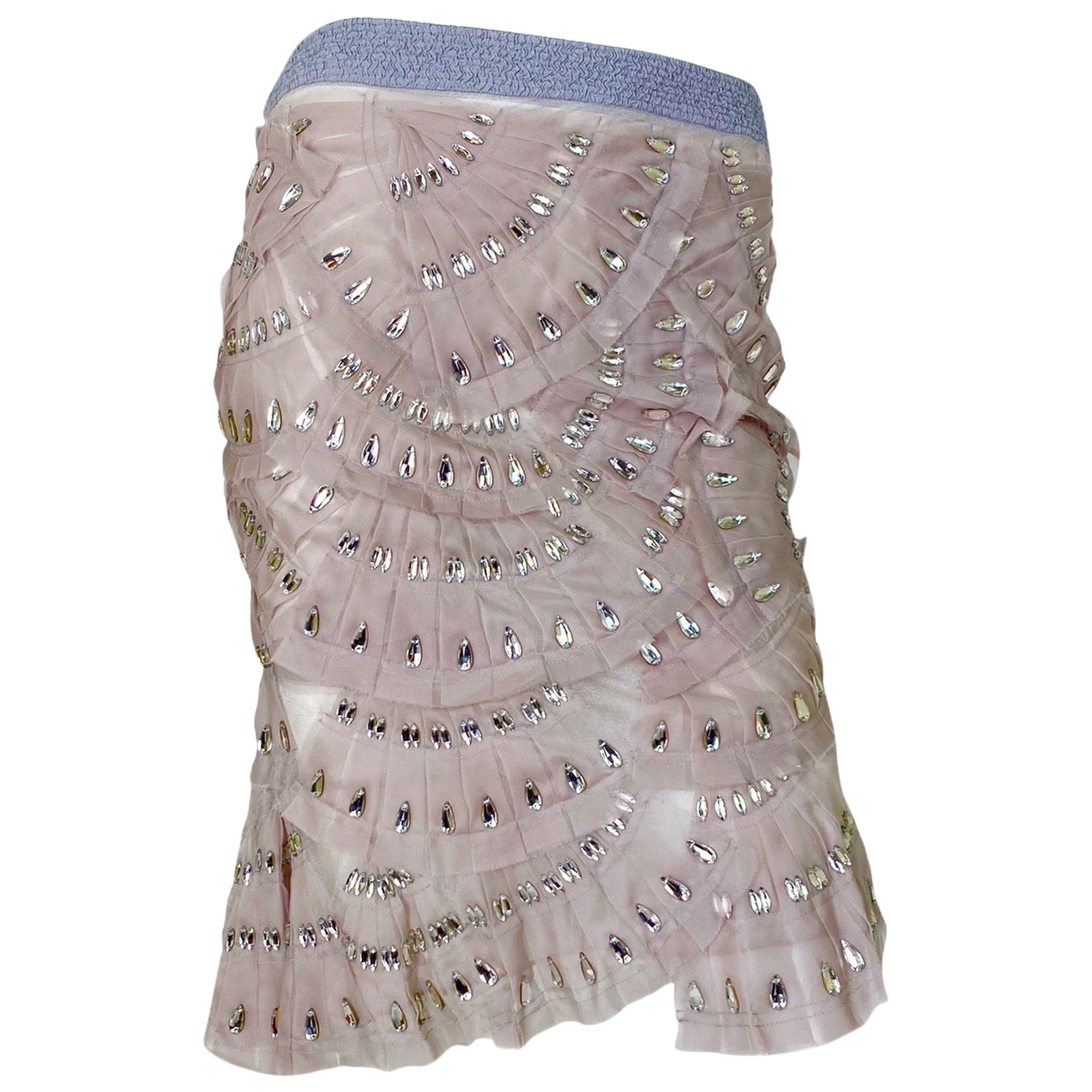 S/S 2004 Vintage Tom Ford for Gucci Runway Crystal Embellished Skirt Size 40 NWT For Sale