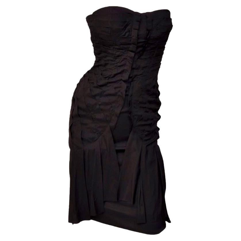 S/S 2004 Vintage Tom Ford for Gucci Strapless Black Silk Dress 40 For Sale