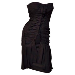 S/S 2004 Vintage Tom Ford for Gucci Strapless Black Silk Dress 40