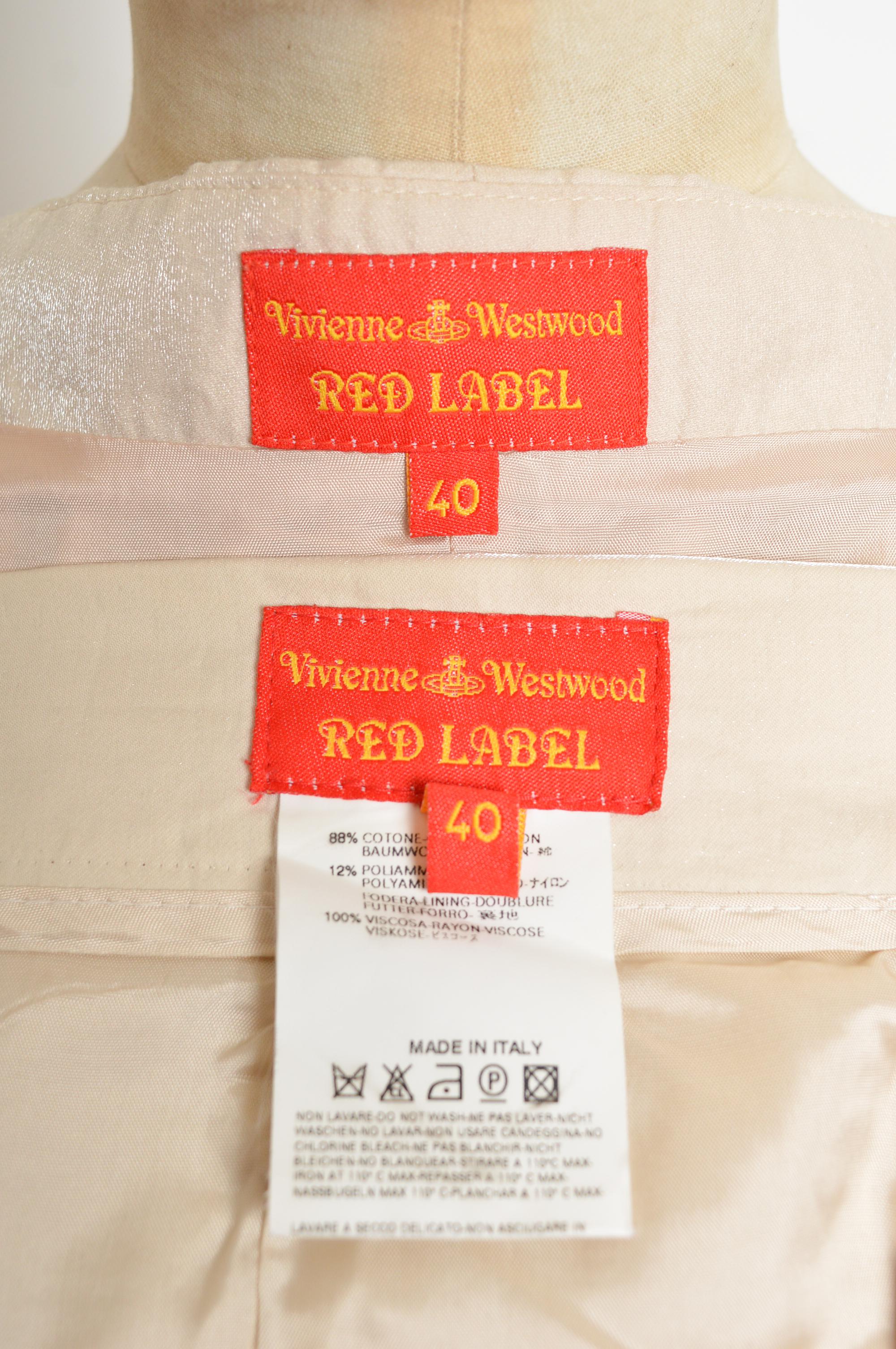 S/S 2004 Vivienne Westwood Chaleco Chaleco y falda lápiz Champán blanco roto en venta 8
