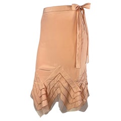 S/S 2004 Yves Saint Laurent by Tom Ford Blush Pink Silk Ribbon Tulle Skirt