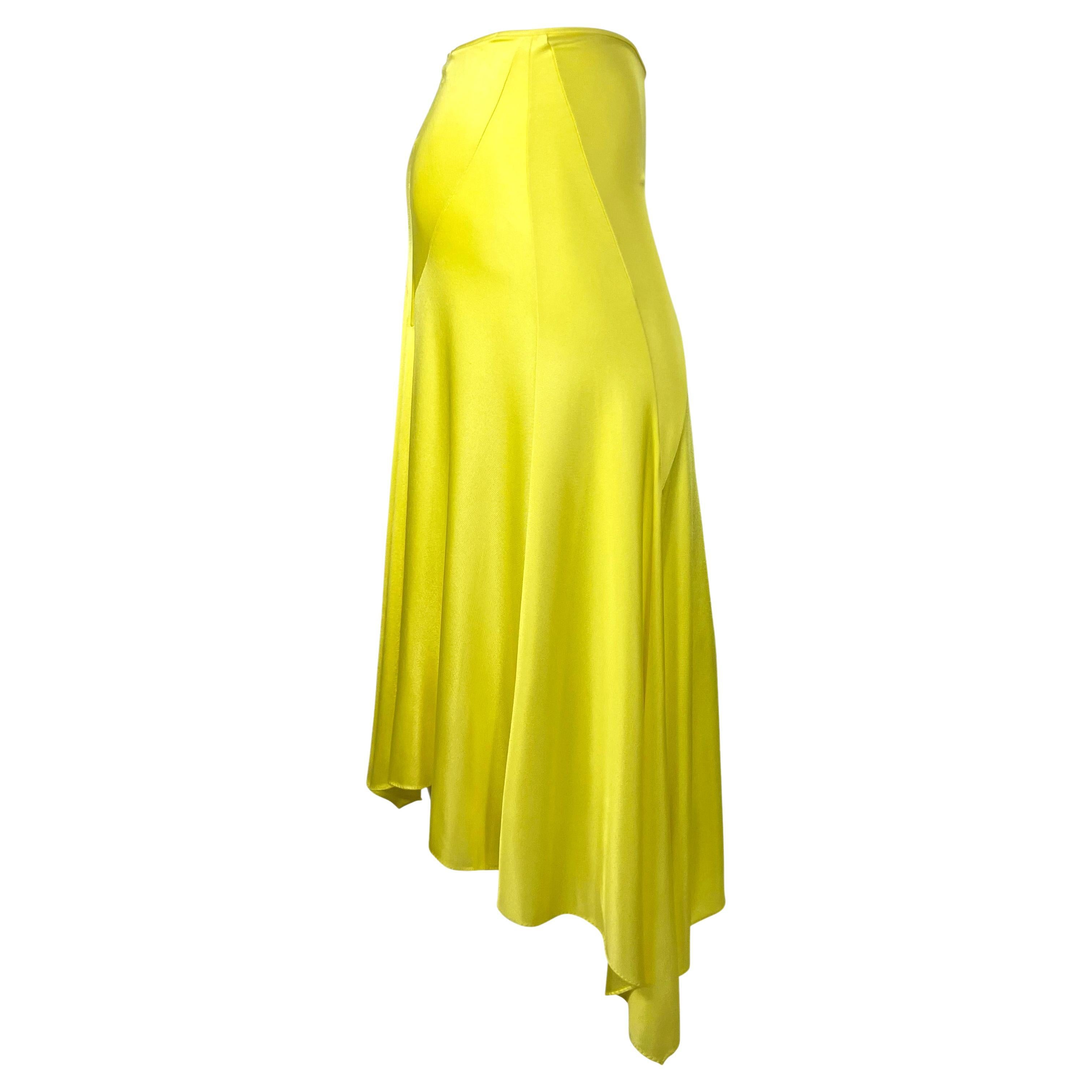 Women's S/S 2004 Yves Saint Laurent by Tom Ford Canary Yellow Stretch Maxi Skirt For Sale