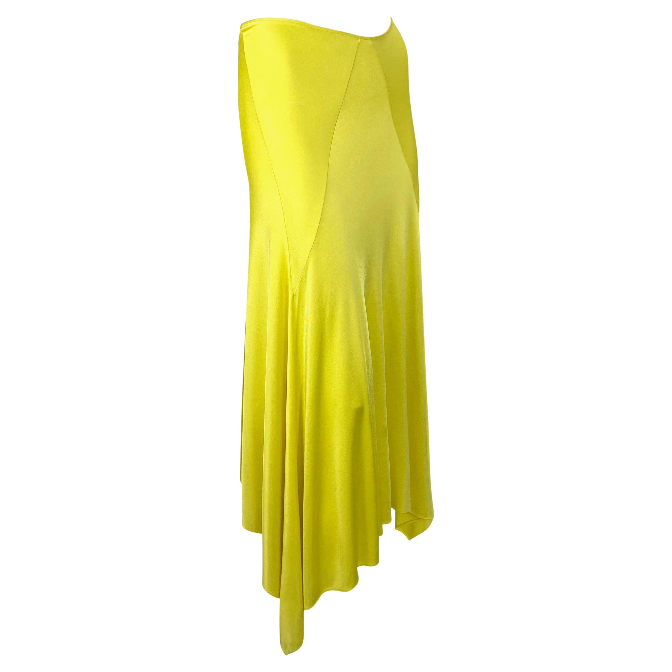 S/S 2004 Yves Saint Laurent by Tom Ford Canary Yellow Stretch Maxi Skirt For Sale 1